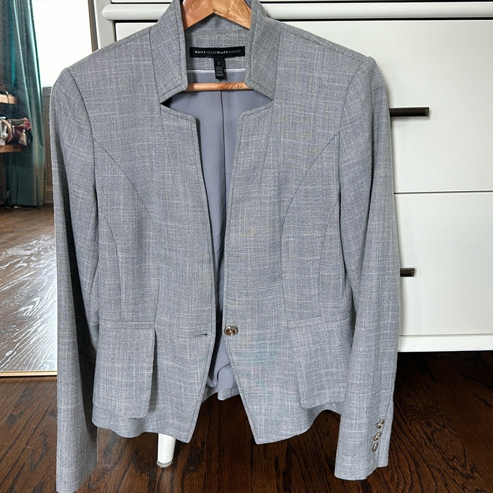 White House Black Market gray suit jacket